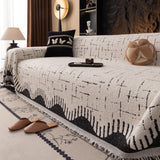 Chenille Sofa Cover Throw Blanket Woven Textured Decorative Furniture Slipcover - Ornate Home