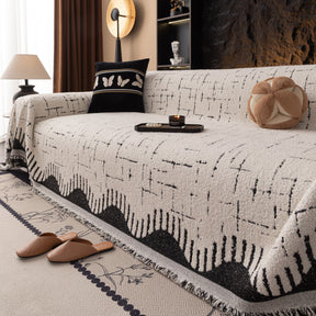 Chenille Sofa Cover Throw Blanket Woven Textured Decorative Furniture Slipcover - Ornate Home