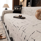 Chenille Sofa Cover Throw Blanket Woven Textured Decorative Furniture Slipcover - Ornate Home