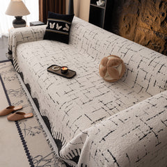 Chenille Sofa Cover Throw Blanket Woven Textured Decorative Furniture Slipcover - Ornate Home
