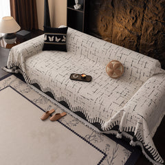 Chenille Sofa Cover Throw Blanket Woven Textured Decorative Furniture Slipcover - Ornate Home