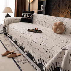 Chenille Sofa Cover Throw Blanket Woven Textured Decorative Furniture Slipcover - Ornate Home
