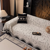 Chenille Sofa Cover Throw Blanket Woven Textured Decorative Furniture Slipcover - Ornate Home