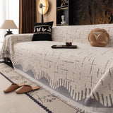 Chenille Sofa Cover Throw Blanket Woven Textured Decorative Furniture Slipcover - Ornate Home