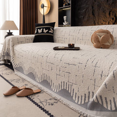 Chenille Sofa Cover Throw Blanket Woven Textured Decorative Furniture Slipcover - Ornate Home