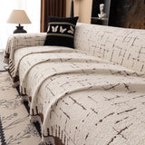 Chenille Sofa Cover Throw Blanket Woven Textured Decorative Furniture Slipcover - Ornate Home