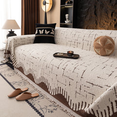 Chenille Sofa Cover Throw Blanket Woven Textured Decorative Furniture Slipcover - Ornate Home