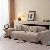 Chenille Sofa Cover Throw Blanket, Woven Textured Minimalist Wabi-Sabi Couch Cover - Ornate Home