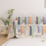 Chenille Sofa Cover Throw, Smile Couch Cover Blanket Throws for Couches, Soft Sofa Towel - Ornate Home