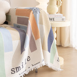 Chenille Sofa Cover Throw, Smile Couch Cover Blanket Throws for Couches, Soft Sofa Towel - Ornate Home
