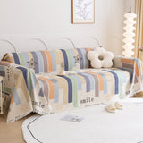 Chenille Sofa Cover Throw, Smile Couch Cover Blanket Throws for Couches, Soft Sofa Towel - Ornate Home