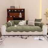 Chenille Sofa Cover Towel – Non-Slip, Washable Pets Couch Protector with Tassels - Ornate Home