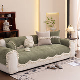 Chenille Sofa Cover Towel – Non-Slip, Washable Pets Couch Protector with Tassels - Ornate Home