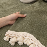 Chenille Sofa Cover Towel – Non-Slip, Washable Pets Couch Protector with Tassels - Ornate Home