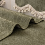 Chenille Sofa Cover Towel – Non-Slip, Washable Pets Couch Protector with Tassels - Ornate Home
