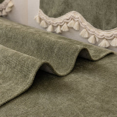 Chenille Sofa Cover Towel – Non-Slip, Washable Pets Couch Protector with Tassels - Ornate Home