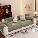 Chenille Sofa Cover Towel – Non-Slip, Washable Pets Couch Protector with Tassels - Ornate Home