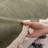 Chenille Sofa Cover Towel – Non-Slip, Washable Pets Couch Protector with Tassels - Ornate Home
