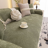 Chenille Sofa Cover Towel – Non-Slip, Washable Pets Couch Protector with Tassels - Ornate Home
