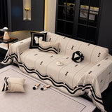 Chenille Sofa Throw Cover, Textured Chevron Decorative Couch Blanket for Living Room - Ornate Home