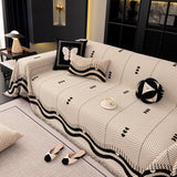 Chenille Sofa Throw Cover, Textured Chevron Decorative Couch Blanket for Living Room - Ornate Home