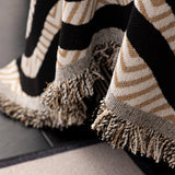 Chenille Sofa Throw Cover, Textured Chevron Decorative Couch Blanket for Living Room - Ornate Home