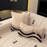 Chenille Sofa Throw Cover, Textured Chevron Decorative Couch Blanket for Living Room - Ornate Home