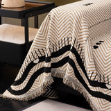 Chenille Sofa Throw Cover, Textured Chevron Decorative Couch Blanket for Living Room - Ornate Home