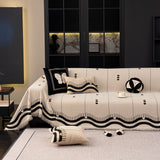 Chenille Sofa Throw Cover, Textured Chevron Decorative Couch Blanket for Living Room - Ornate Home