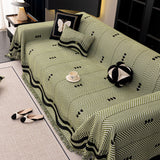 Chenille Sofa Throw Cover, Textured Chevron Decorative Couch Blanket for Living Room - Ornate Home