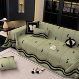 Chenille Sofa Throw Cover, Textured Chevron Decorative Couch Blanket for Living Room - Ornate Home