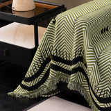 Chenille Sofa Throw Cover, Textured Chevron Decorative Couch Blanket for Living Room - Ornate Home
