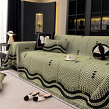 Chenille Sofa Throw Cover, Textured Chevron Decorative Couch Blanket for Living Room - Ornate Home