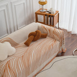 Chenille Striped Sofa Throw Blanket, Furniture Throw Covers Living Room Couch Cover - Ornate Home