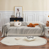 Chenille Striped Sofa Throw Blanket, Furniture Throw Covers Living Room Couch Cover - Ornate Home