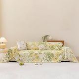 Chenille Throw Blanket Sofa Cover, Abstract Watercolor Couch Cover with Tassel Fringe - Ornate Home