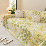 Chenille Throw Blanket Sofa Cover, Abstract Watercolor Couch Cover with Tassel Fringe - Ornate Home