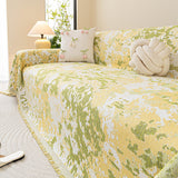Chenille Throw Blanket Sofa Cover, Abstract Watercolor Couch Cover with Tassel Fringe - Ornate Home