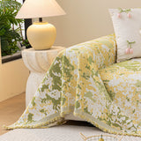 Chenille Throw Blanket Sofa Cover, Abstract Watercolor Couch Cover with Tassel Fringe - Ornate Home