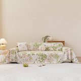 Chenille Throw Blanket Sofa Cover, Abstract Watercolor Couch Cover with Tassel Fringe - Ornate Home