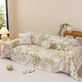Chenille Throw Blanket Sofa Cover, Abstract Watercolor Couch Cover with Tassel Fringe - Ornate Home