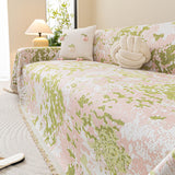 Chenille Throw Blanket Sofa Cover, Abstract Watercolor Couch Cover with Tassel Fringe - Ornate Home