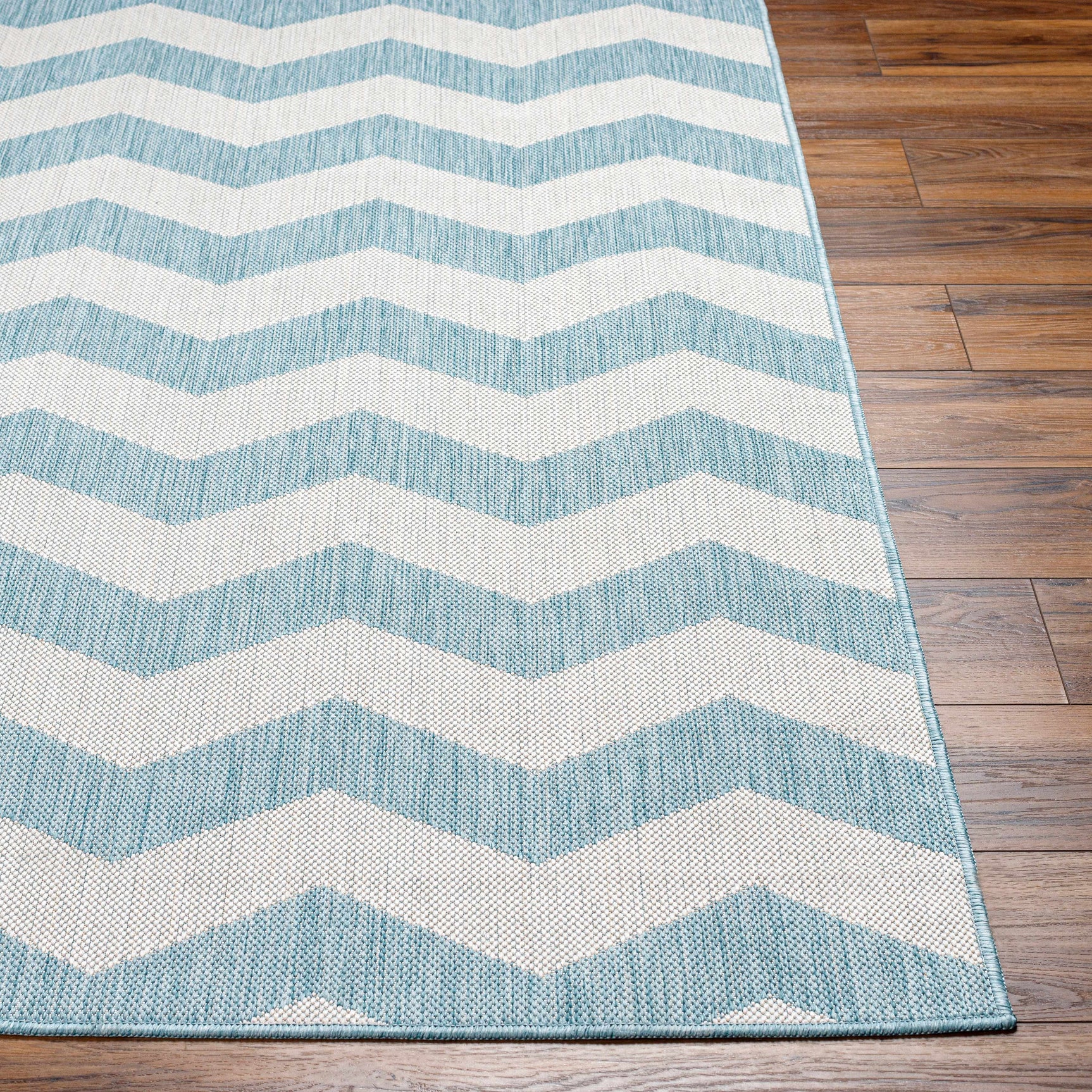 Cheri Thatch Light Blue Outdoor Carpet Area Rug - Clearance - Ornate Home
