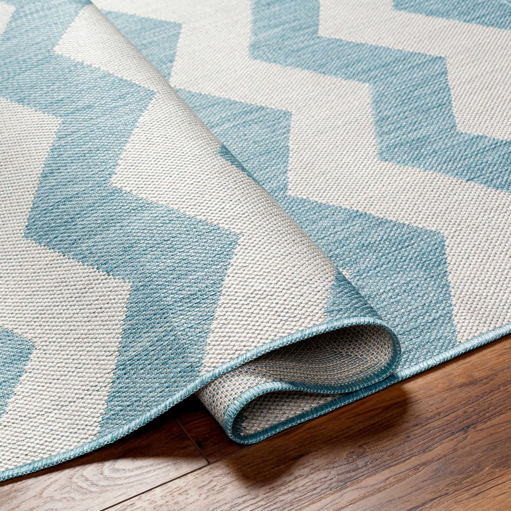Cheri Thatch Light Blue Outdoor Carpet Area Rug - Clearance - Ornate Home