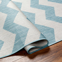 Cheri Thatch Light Blue Outdoor Carpet Area Rug - Clearance - Ornate Home