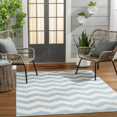 Cheri Thatch Light Blue Outdoor Carpet Area Rug - Clearance - Ornate Home
