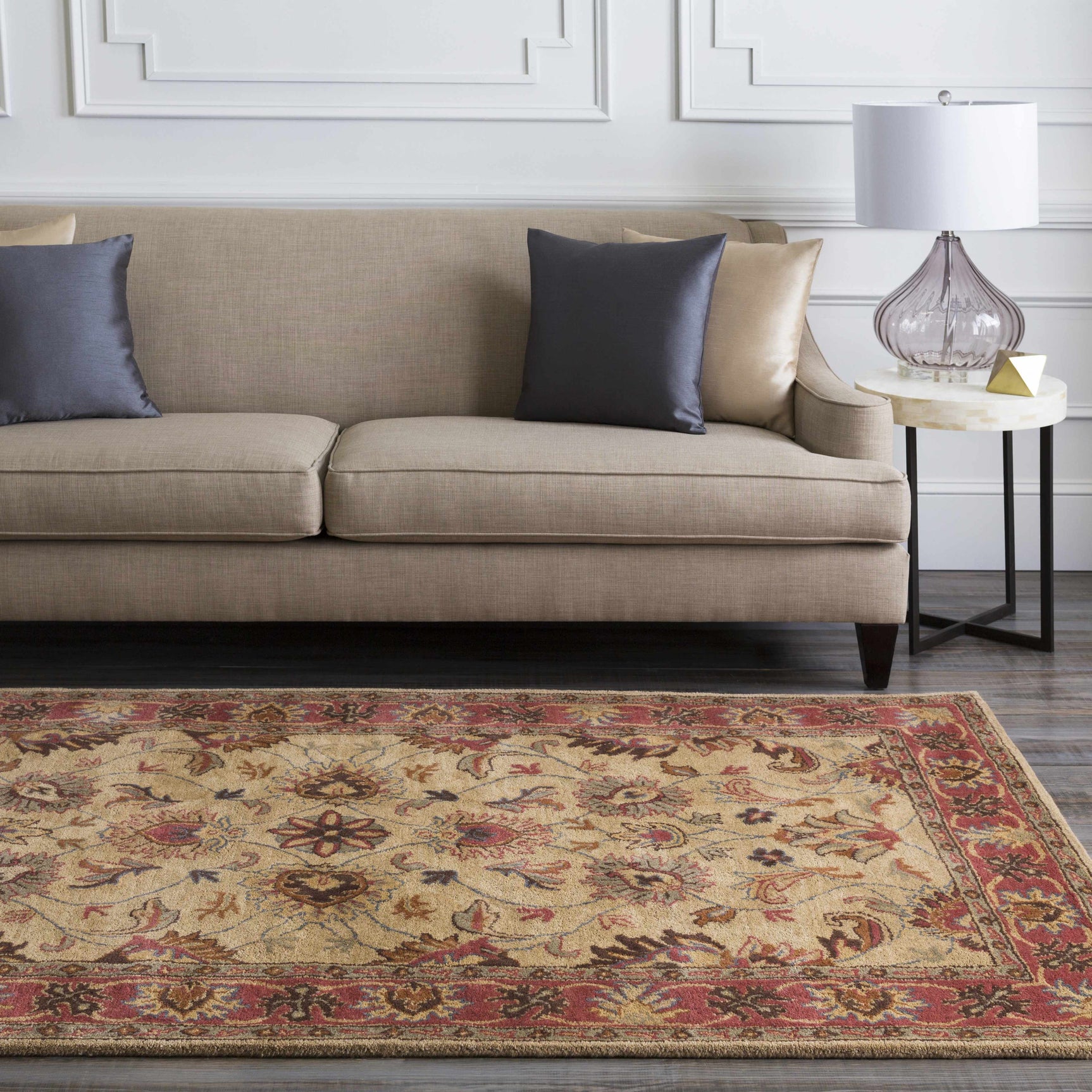 Cherryfield Hand Tufted Brown & Rust 1001 Wool Rug - Ornate Home