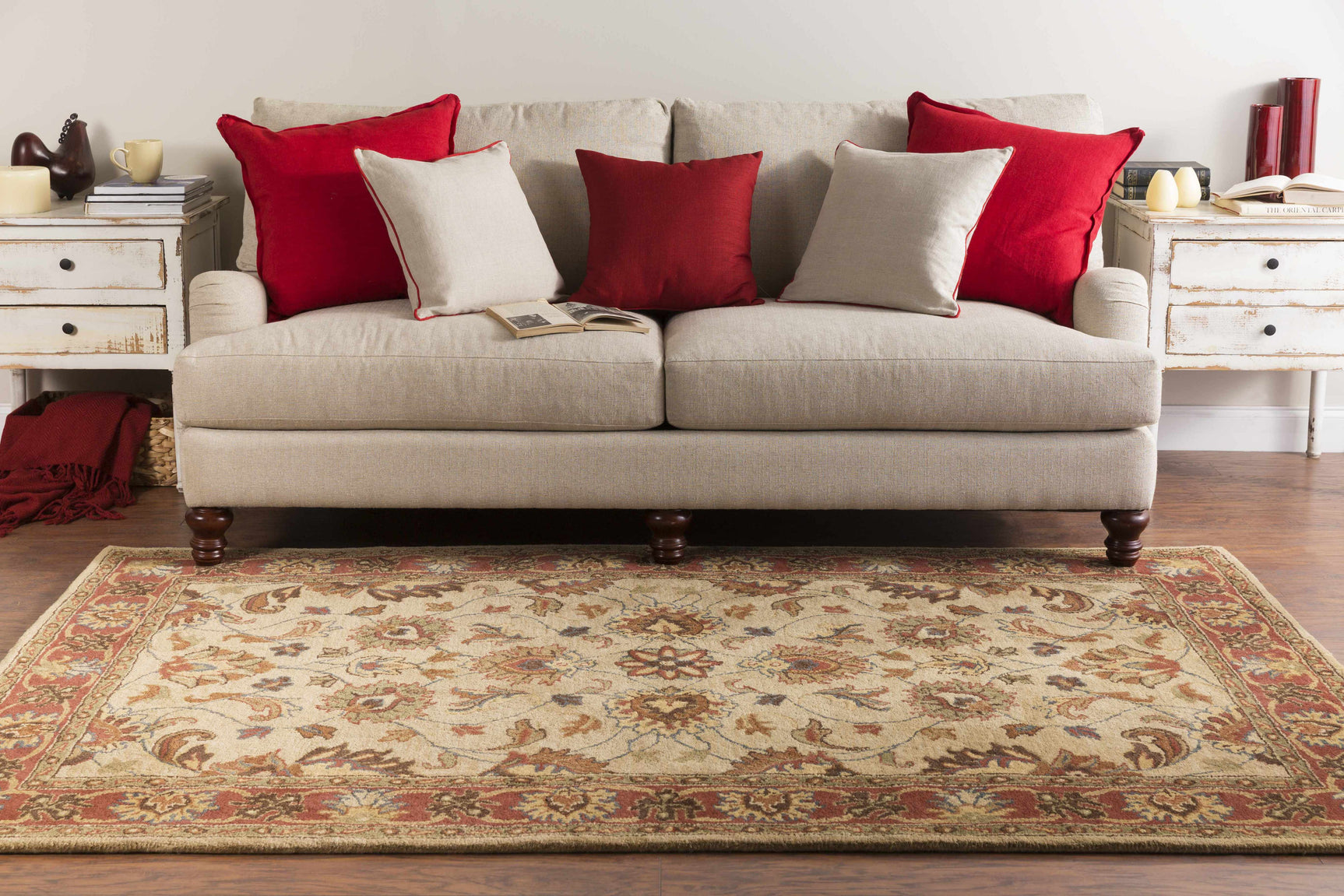 Cherryfield Hand Tufted Brown & Rust 1001 Wool Rug - Ornate Home