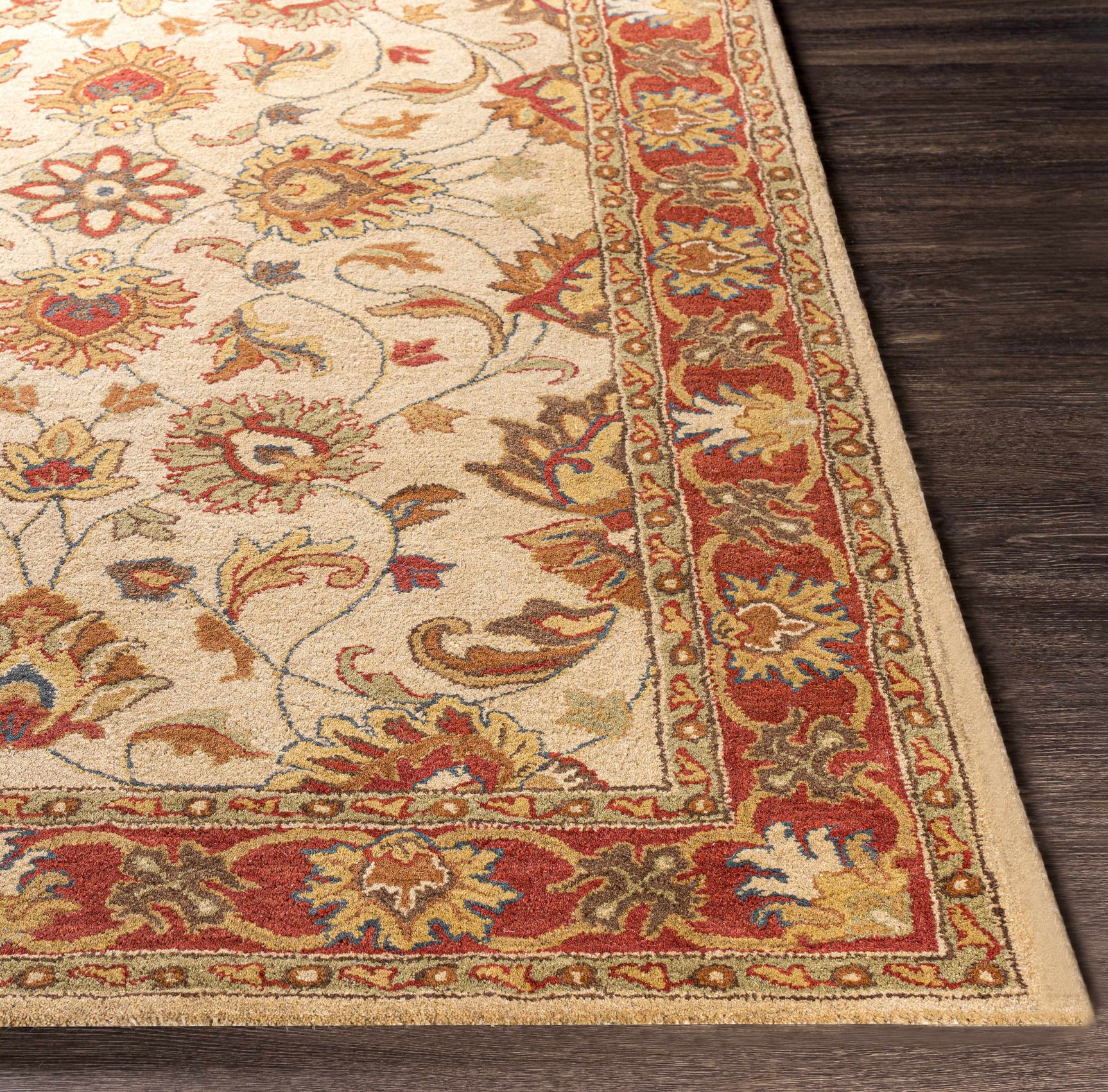 Cherryfield Hand Tufted Brown & Rust 1001 Wool Rug - Ornate Home