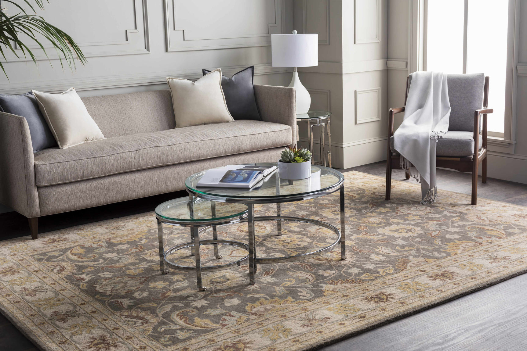 Cherryfield Hand Tufted Taupe Wool Rug - Ornate Home
